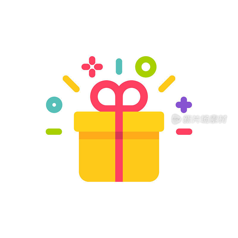 Party Gift Flat Icon. Pixel Perfect. For Mobile and Web.